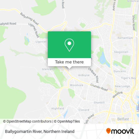 Ballygomartin River map