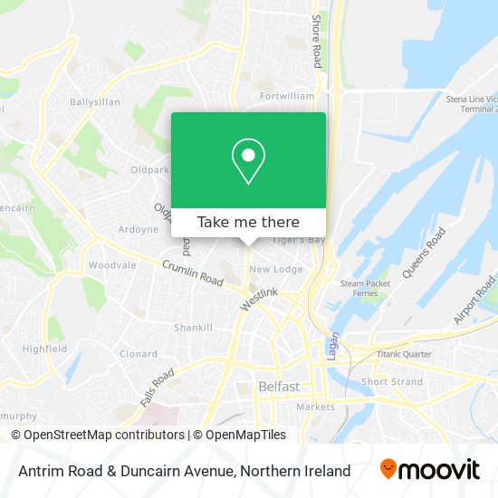 Antrim Road & Duncairn Avenue map