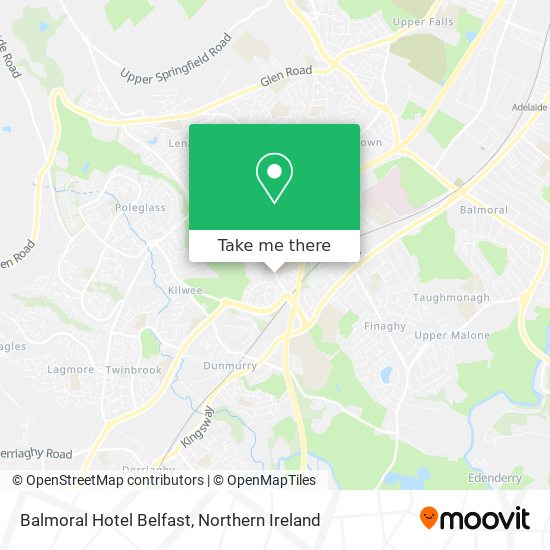 Balmoral Hotel Belfast map