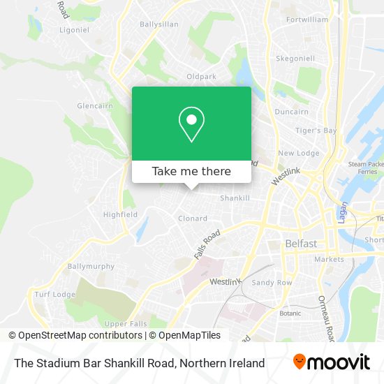 The Stadium Bar Shankill Road map