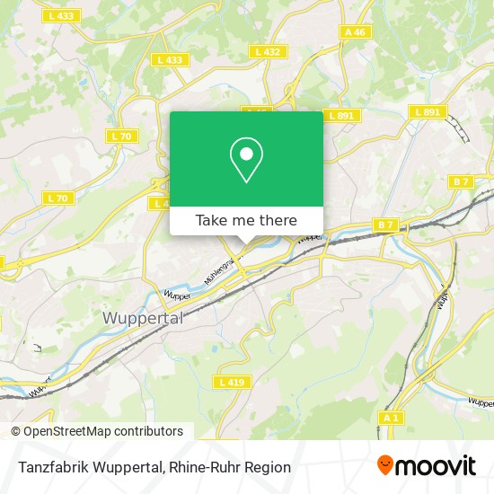 Tanzfabrik Wuppertal map