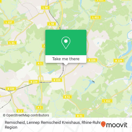 Remscheid, Lennep Remscheid Kreishaus map