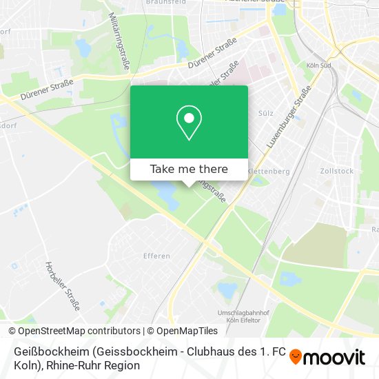 Карта Geißbockheim (Geissbockheim - Clubhaus des 1. FC Koln)