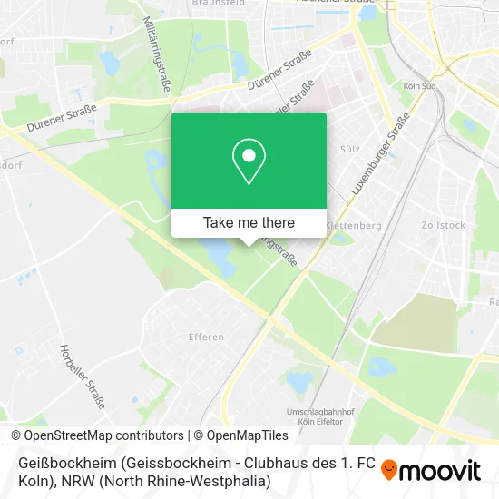 Карта Geißbockheim (Geissbockheim - Clubhaus des 1. FC Koln)