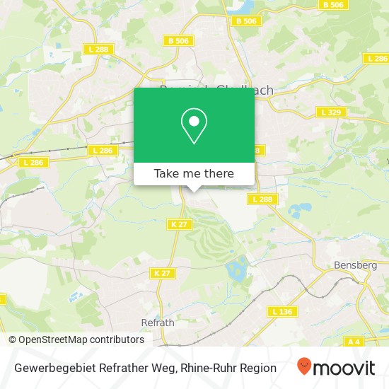 Gewerbegebiet Refrather Weg map