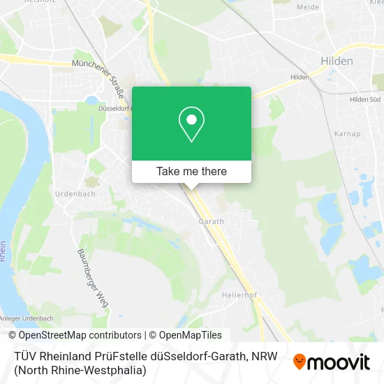 Карта TÜV Rheinland PrüFstelle düSseldorf-Garath