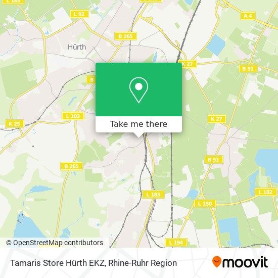 Карта Tamaris Store Hürth EKZ