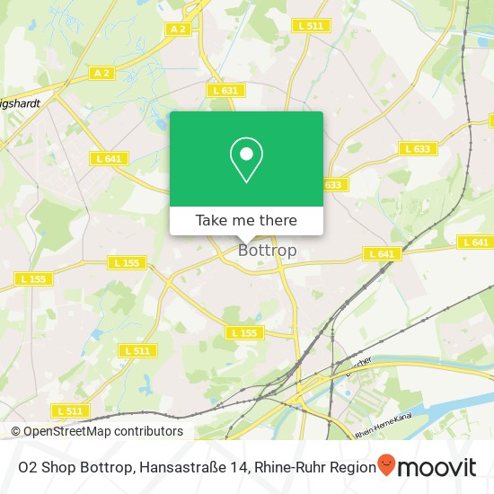 O2 Shop Bottrop, Hansastraße 14 map