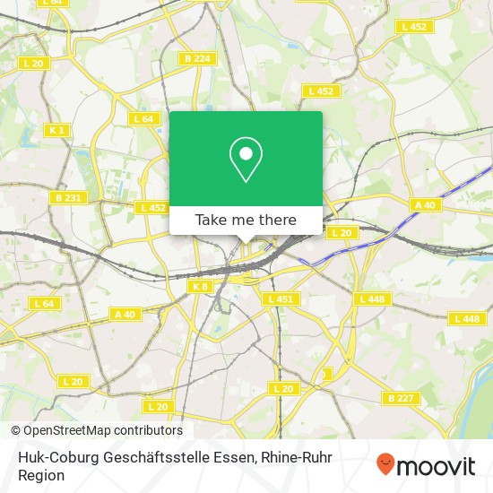 Карта Huk-Coburg Geschäftsstelle Essen