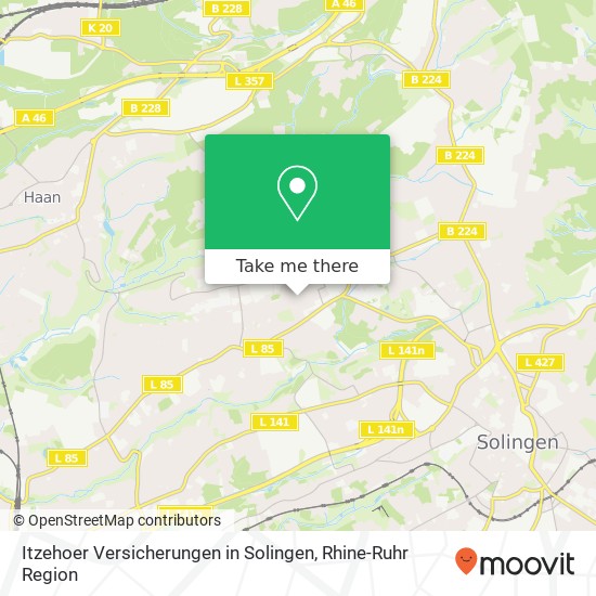 Карта Itzehoer Versicherungen in Solingen