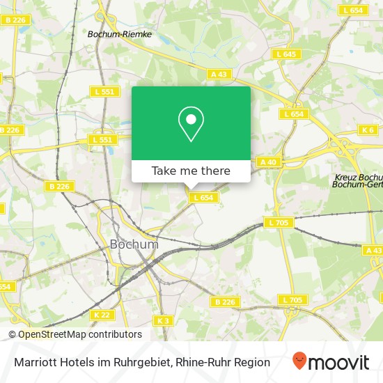 Marriott Hotels im Ruhrgebiet map