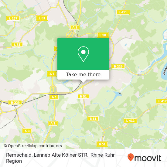 Карта Remscheid, Lennep Alte Kölner STR.