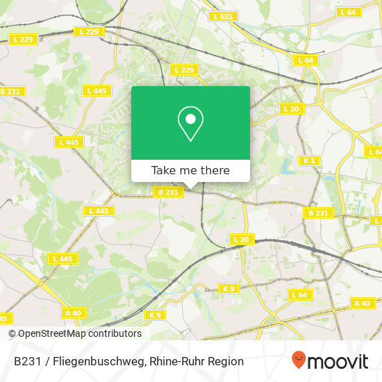 Карта B231 / Fliegenbuschweg