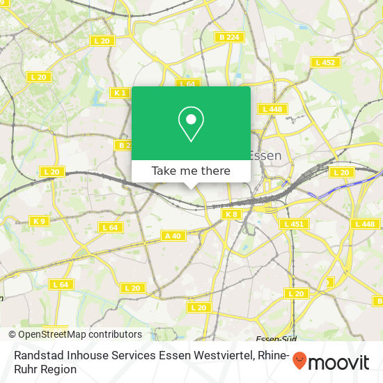 Карта Randstad Inhouse Services Essen Westviertel