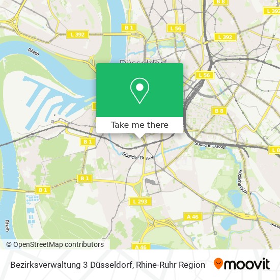 Bezirksverwaltung 3 Düsseldorf map