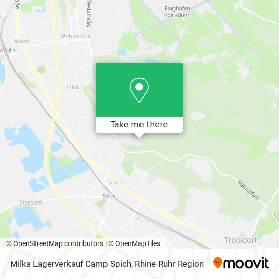 Карта Milka Lagerverkauf Camp Spich