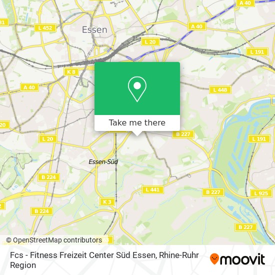 Карта Fcs - Fitness Freizeit Center Süd Essen
