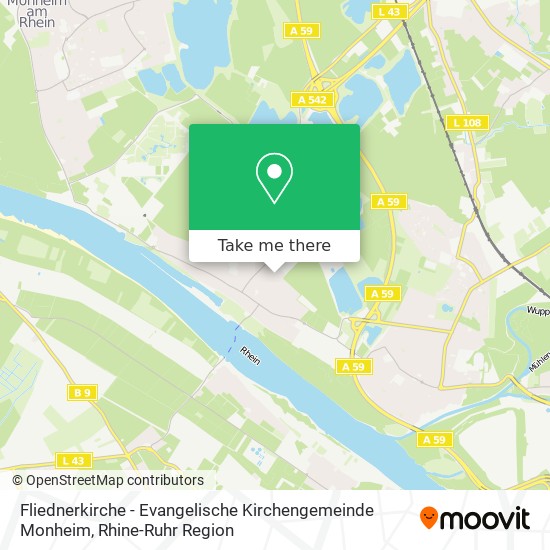 Карта Fliednerkirche - Evangelische Kirchengemeinde Monheim