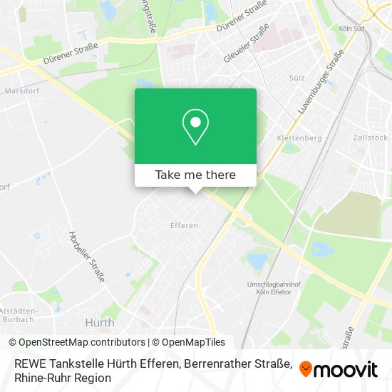 REWE Tankstelle Hürth Efferen, Berrenrather Straße map