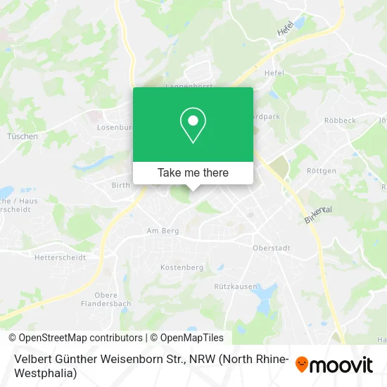 Карта Velbert Günther Weisenborn Str.