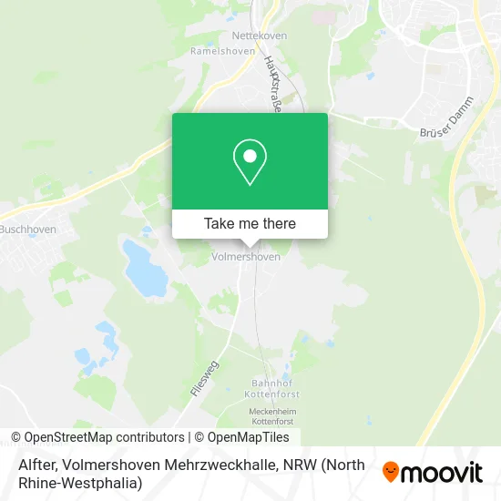 Карта Alfter, Volmershoven Mehrzweckhalle