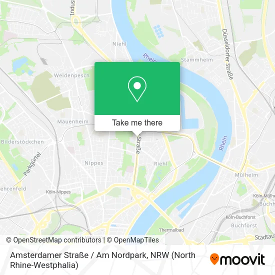 Карта Amsterdamer Straße / Am Nordpark