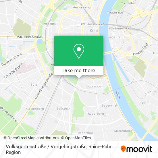 Карта Volksgartenstraße / Vorgebirgstraße