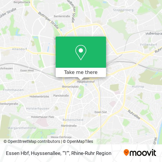 Essen Hbf, Huyssenallee, ""I"" map