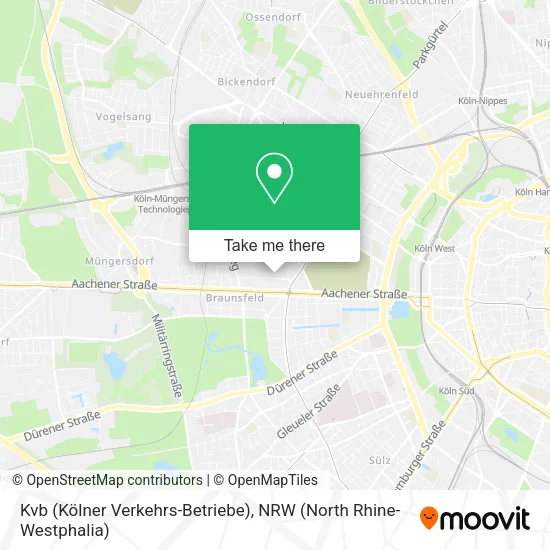 Карта Kvb (Kölner Verkehrs-Betriebe)