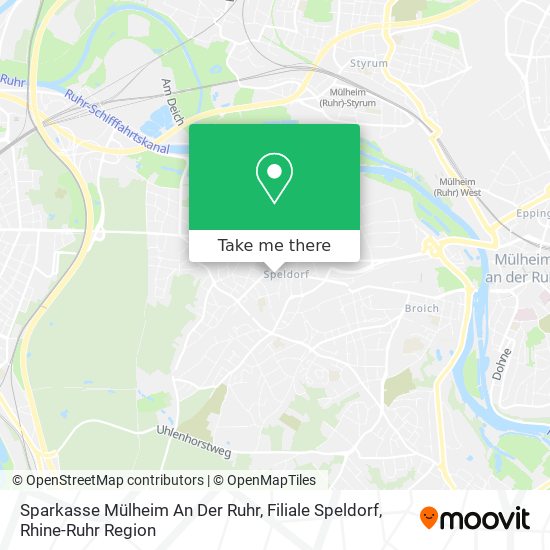 Карта Sparkasse Mülheim An Der Ruhr, Filiale Speldorf