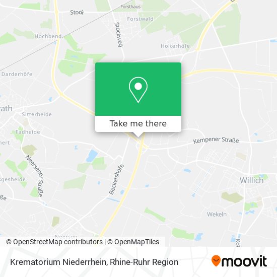 Krematorium Niederrhein map