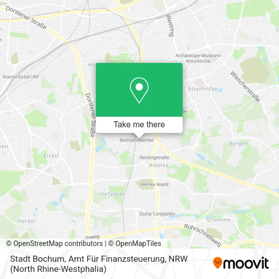Карта Stadt Bochum, Amt Für Finanzsteuerung