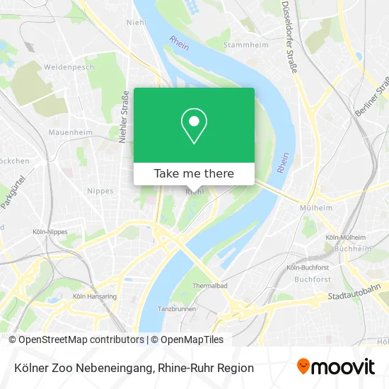 Карта Kölner Zoo Nebeneingang