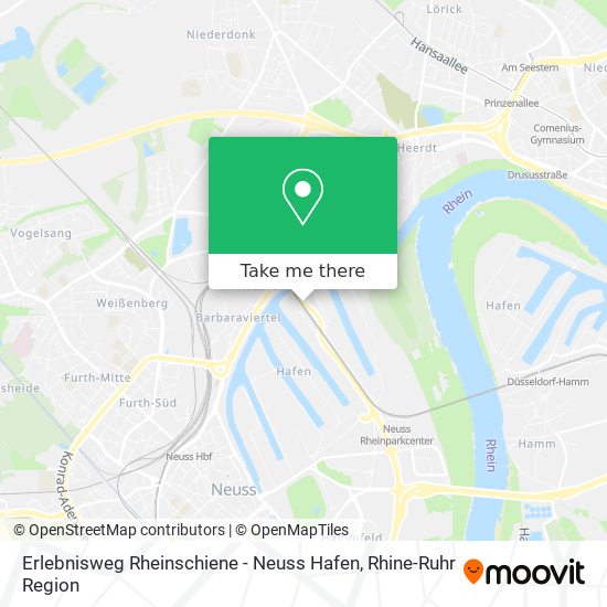 Erlebnisweg Rheinschiene - Neuss Hafen map