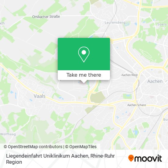 Liegendeinfahrt Uniklinikum Aachen map