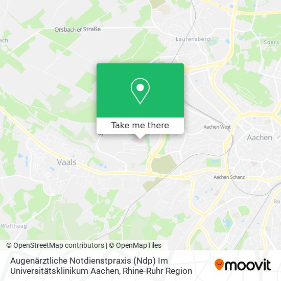 Augenärztliche Notdienstpraxis (Ndp) Im Universitätsklinikum Aachen map