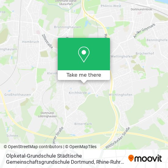 Карта Olpketal-Grundschule Städtische Gemeinschaftsgrundschule Dortmund