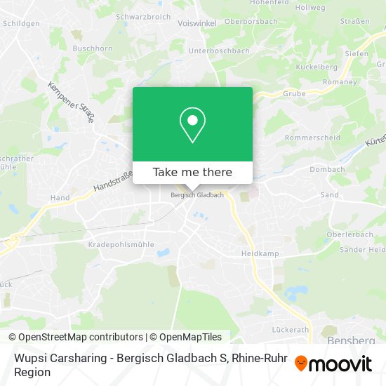 Wupsi Carsharing - Bergisch Gladbach S map