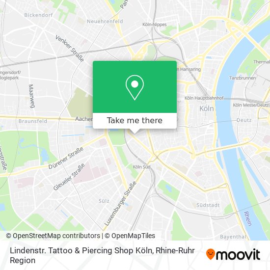 Lindenstr. Tattoo & Piercing Shop Köln map