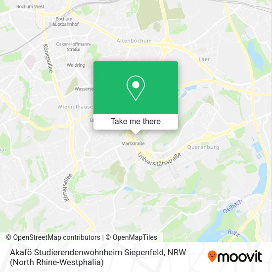 Карта Akafö Studierendenwohnheim Siepenfeld