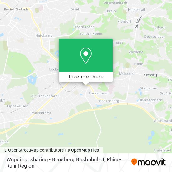 Wupsi Carsharing - Bensberg Busbahnhof map