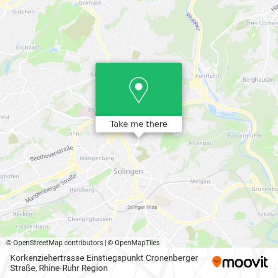 Korkenziehertrasse Einstiegspunkt Cronenberger Straße map