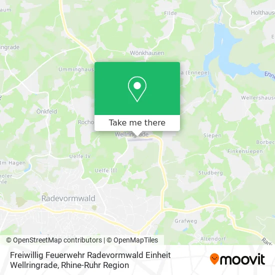 Карта Freiwillig Feuerwehr Radevormwald Einheit Wellringrade
