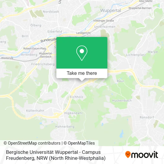 Карта Bergische Universität Wuppertal - Campus Freudenberg