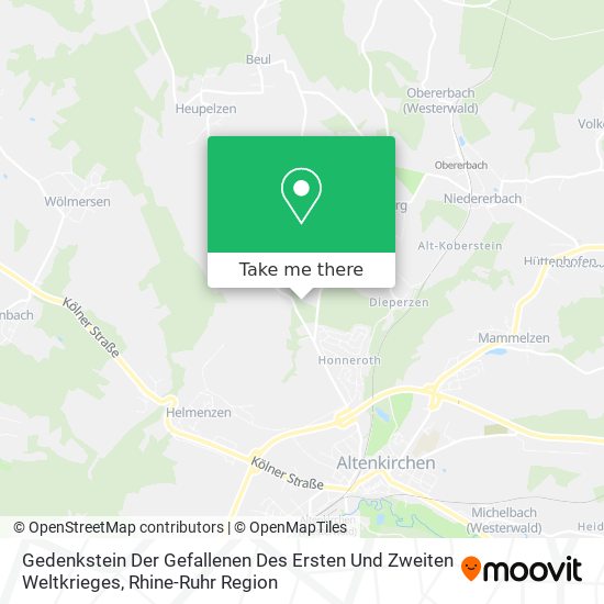 Gedenkstein Der Gefallenen Des Ersten Und Zweiten Weltkrieges map