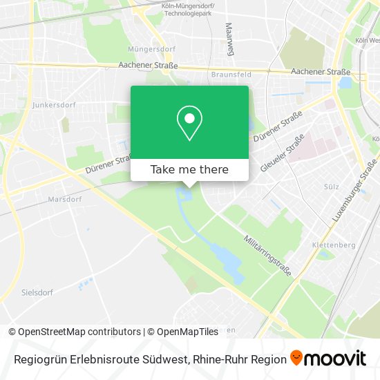 Regiogrün Erlebnisroute Südwest map