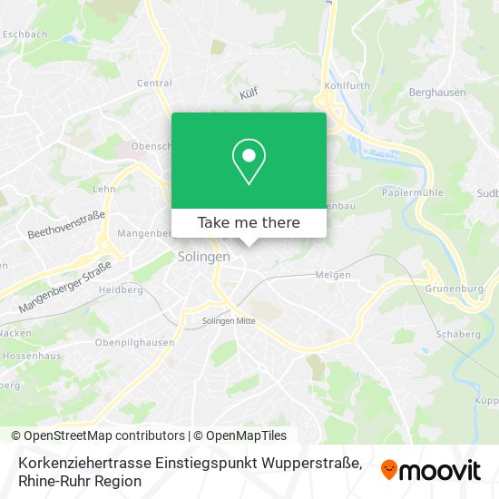 Korkenziehertrasse Einstiegspunkt Wupperstraße map