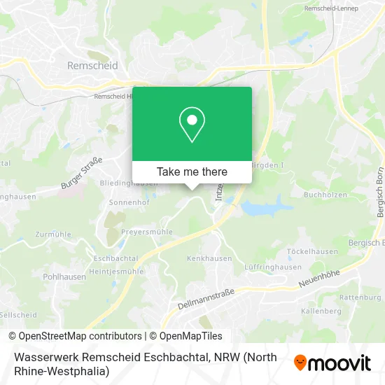 Wasserwerk Remscheid Eschbachtal map