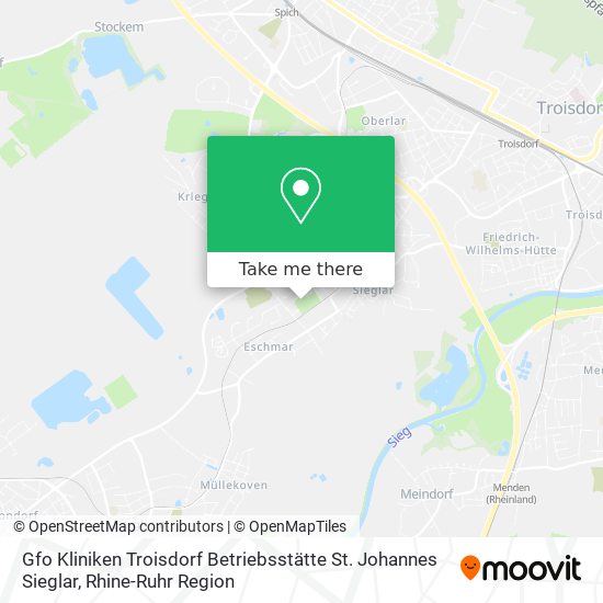 Gfo Kliniken Troisdorf Betriebsstätte St. Johannes Sieglar map