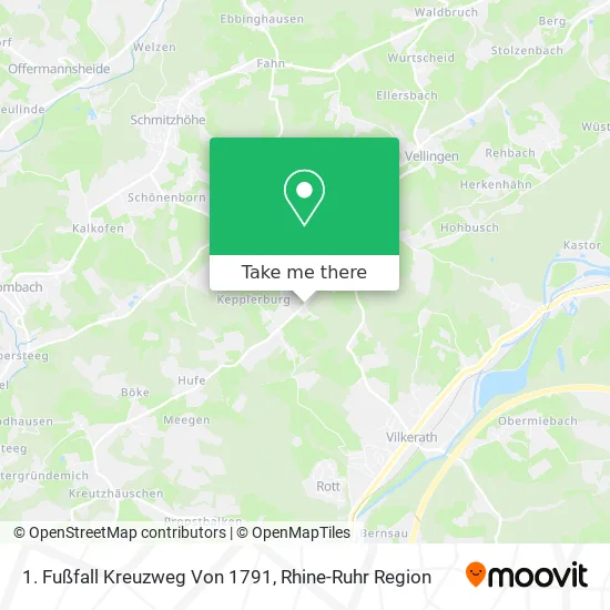 Карта 1. Fußfall Kreuzweg Von 1791